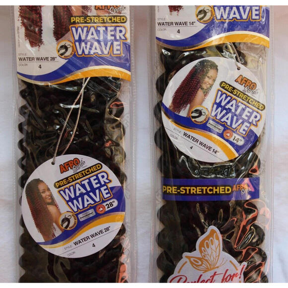 AFRO SENS CROCHET BRAID COLOR 4 DARK BROWN WATER WAVE 14” or 28” BUY MORE & SAVE - Picture 1 of 7